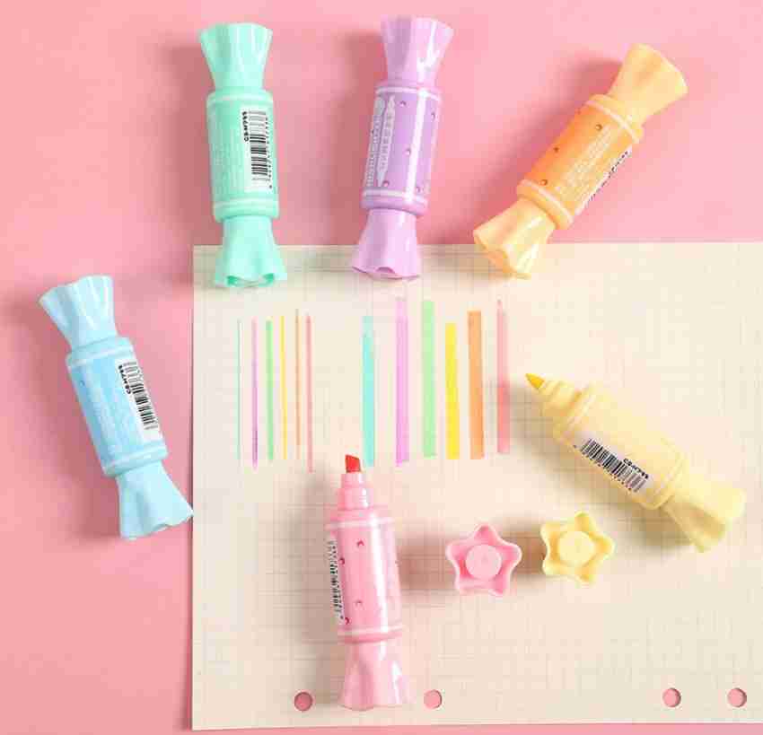 6pcs Mini Candy Shape Color Highlighters, Cartoon Candy Doodle Line Drawing Pen, Sugar Candy Color Highlighters 6pcs Mini Candy Shape Color Highlighters, Cartoon Candy Doodle Line Drawing Pen, Sugar Candy Color Highlighters
